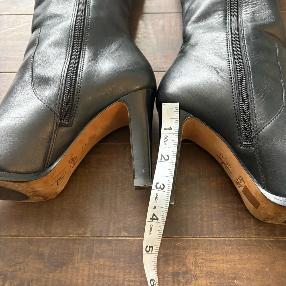 Coach Jade Black Tall leather boots with studded trim - Picture 6 of 14